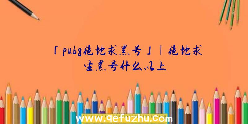 「pubg绝地求黑号」|绝地求生黑号什么以上